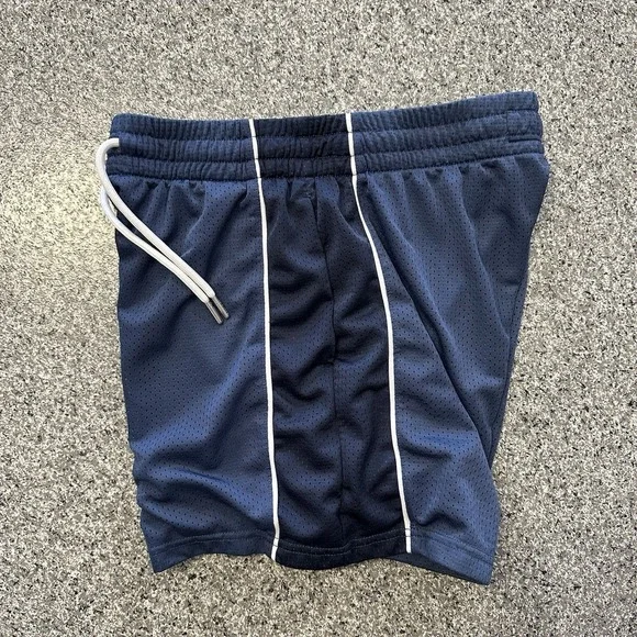 Abercrombie & Fitch Mesh Shorts Mens Small 5" Blue Pockets Gym Side Stripe - Picture 4 of 8